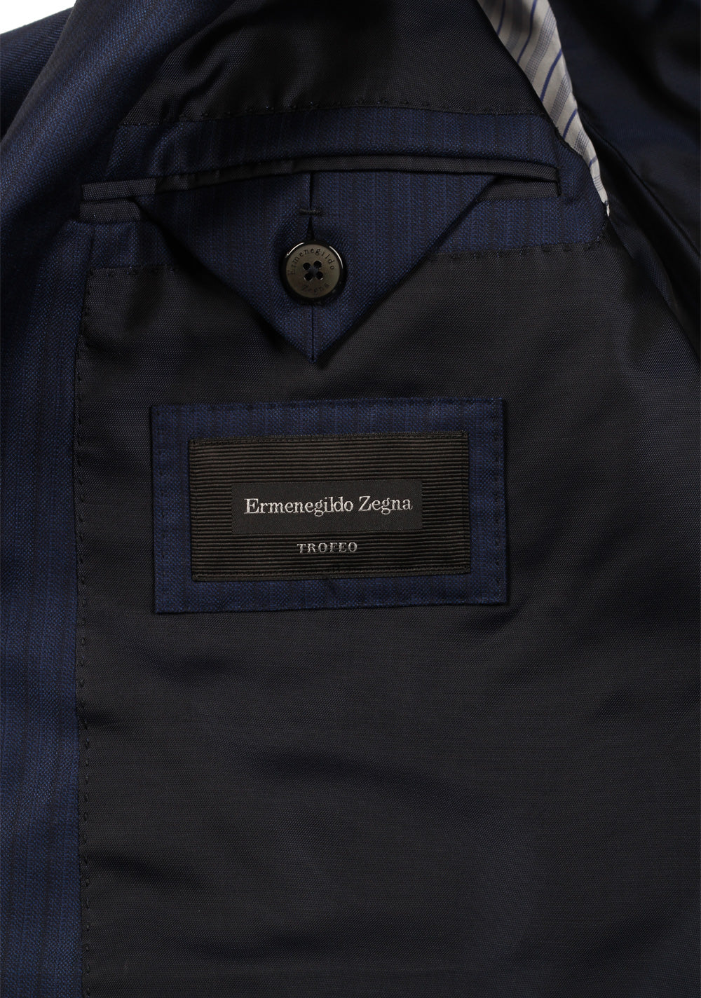 Ermenegildo Zegna Milano Trofeo Blue Striped Size 46 / 36R U.S.