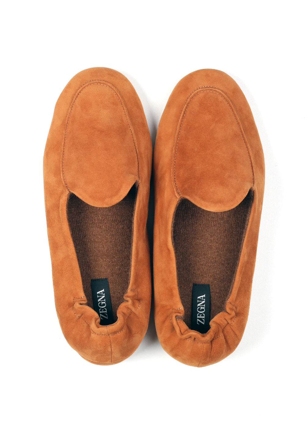 ZEGNA Suede Cashmere Brown House Slippers