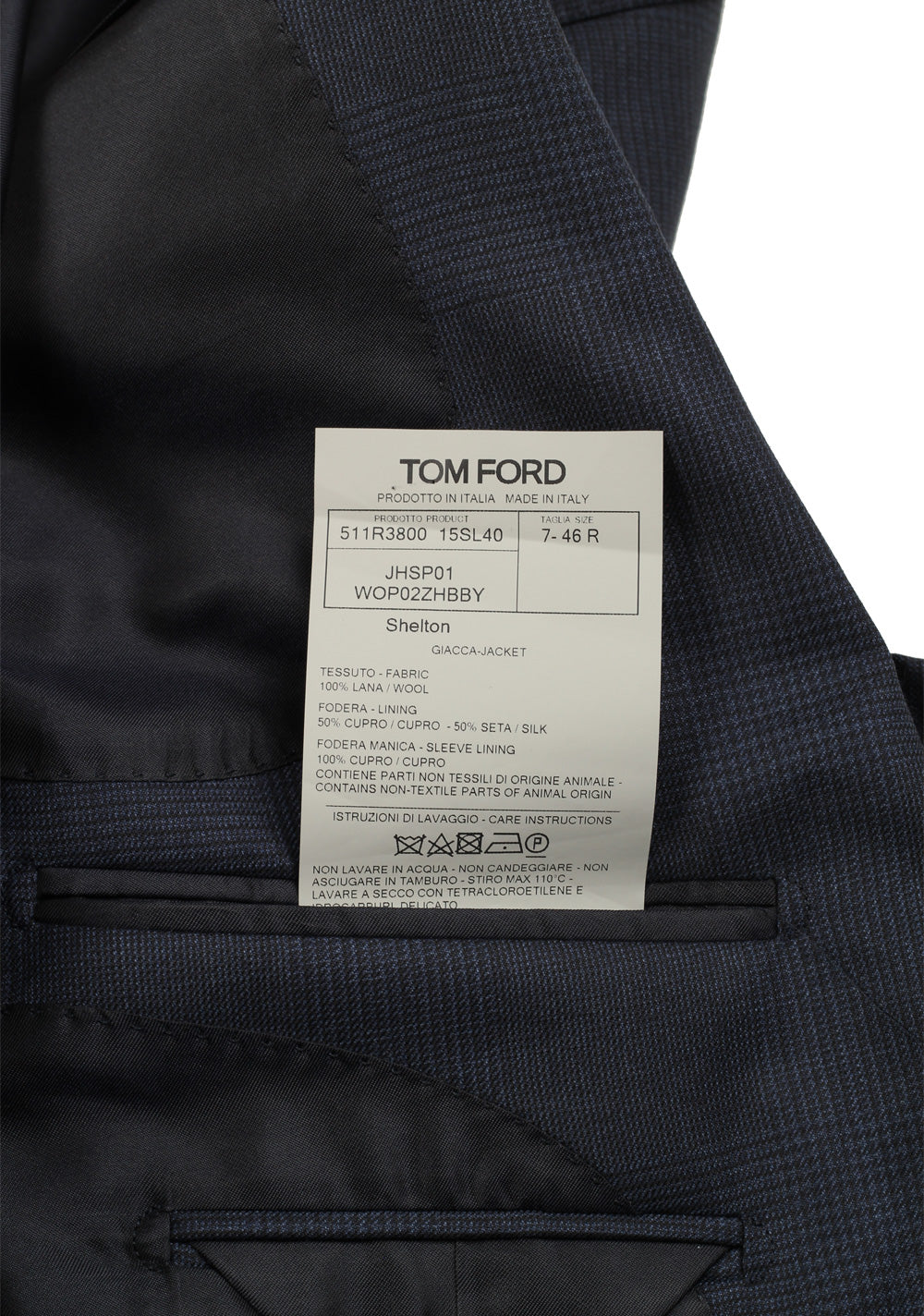TOM FORD Shelton Blue Checked Sport Coat Size 46 / 36R U.S.