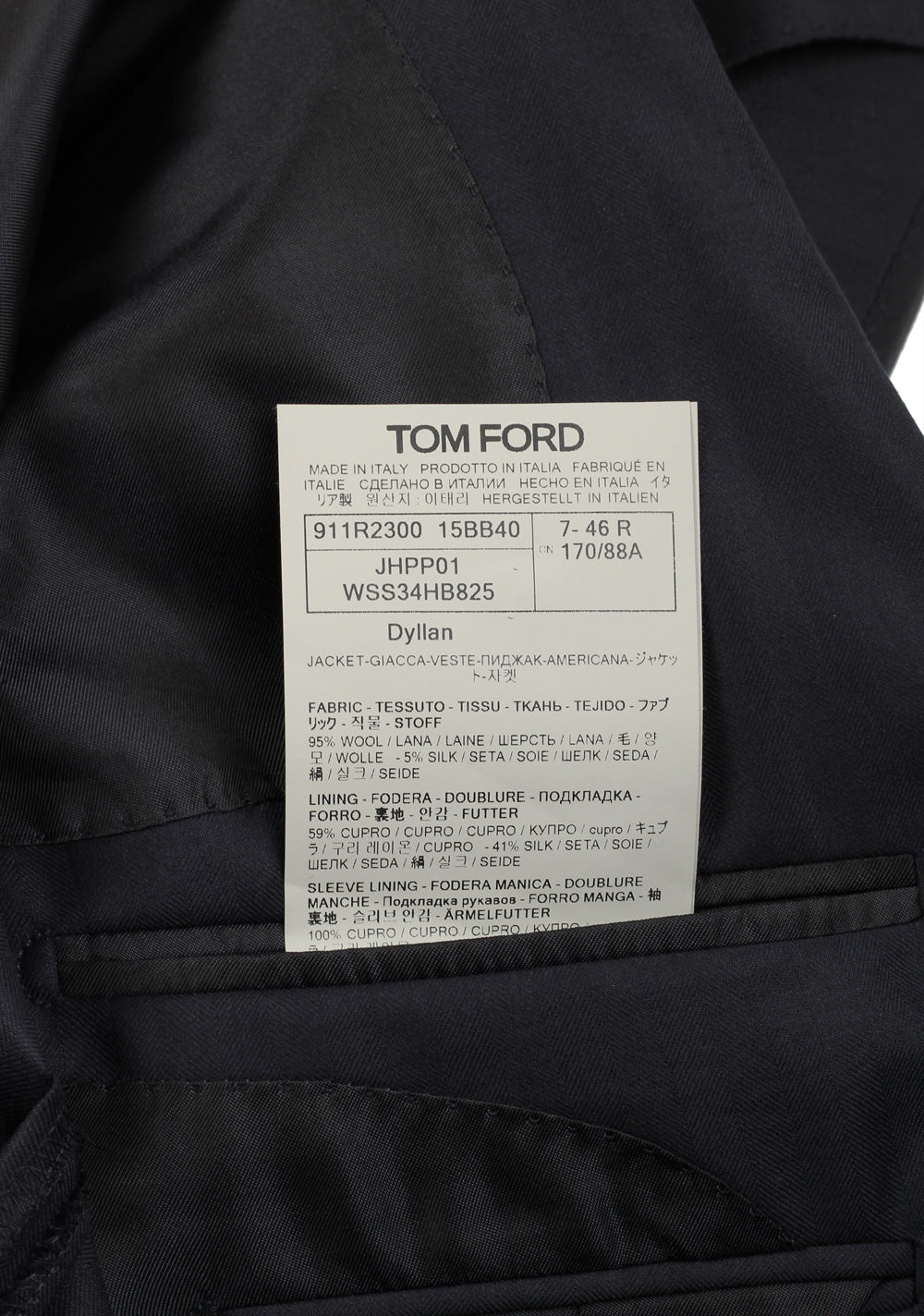 TOM FORD Dyllan Blue Sport Coat Size 46 / 36R U.S.