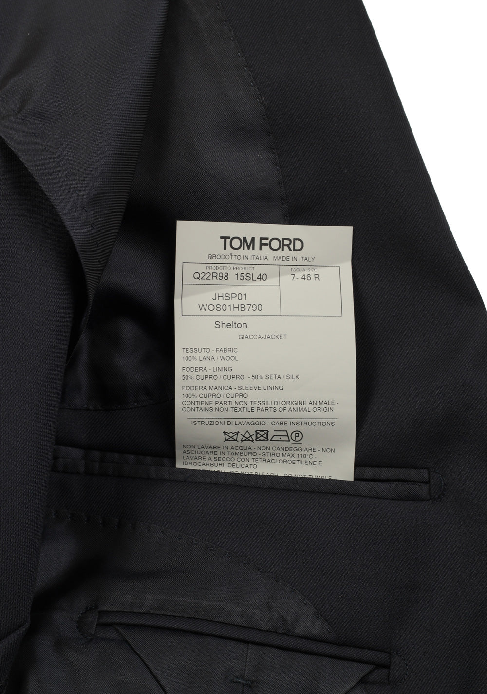TOM FORD Shelton Blue Solid Sport Coat Size 46 / 36R U.S.
