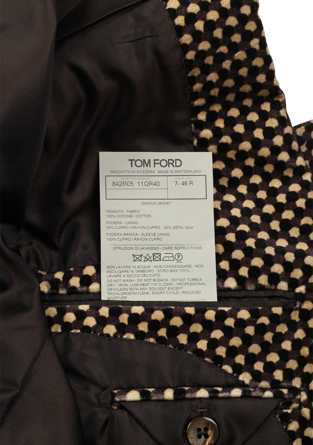 TOM FORD Beige / Gray / Yellow Patterned Sport Coat Size 46 / 36R U.S.