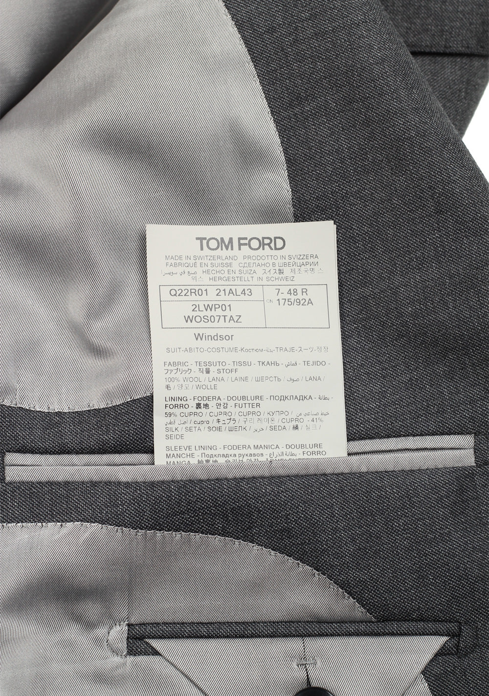 TOM FORD Windsor Signature Solid Gray Sharkskin Suit
