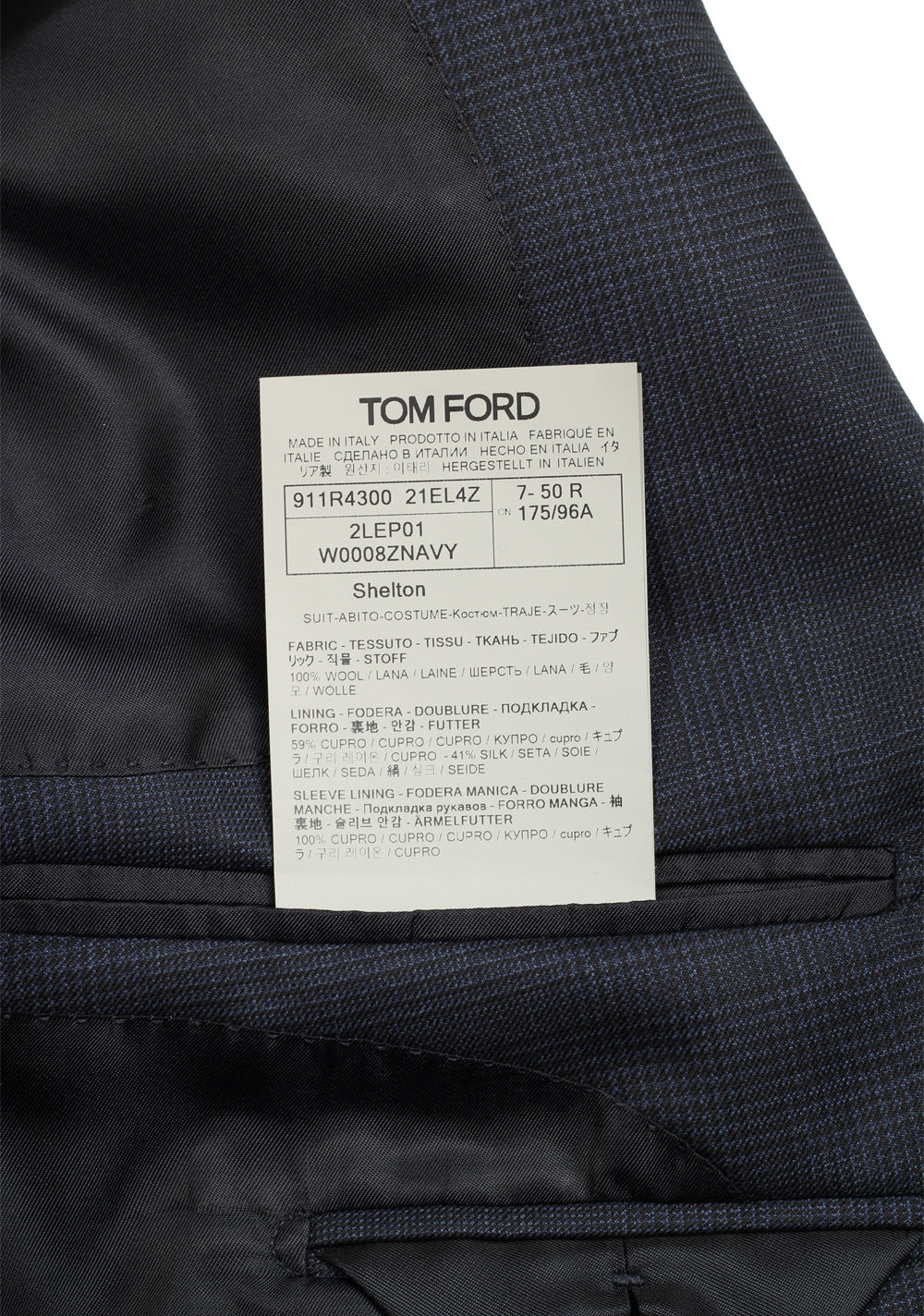 TOM FORD Shelton Checked Blue Suit