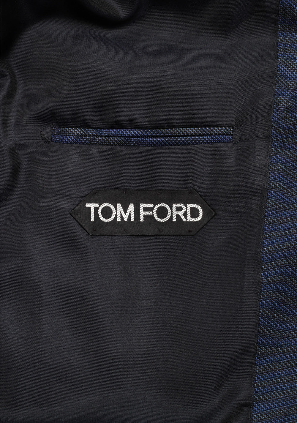 TOM FORD Shelton Birdseye Blue Suit Size 54 / 44R U.S. In Wool