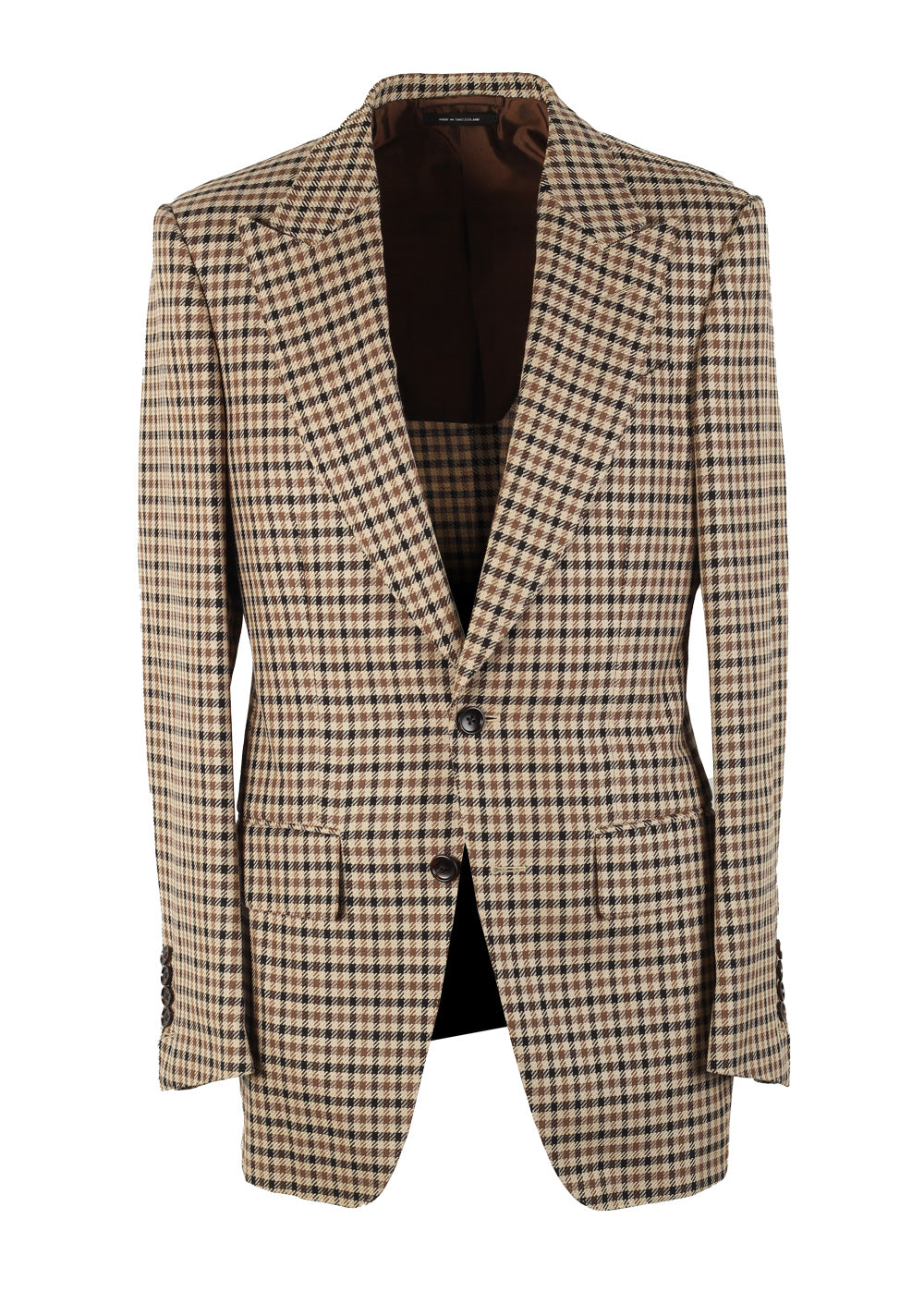 TOM FORD Atticus Checked Brown Sport Coat Size 46 / 36R U.S.