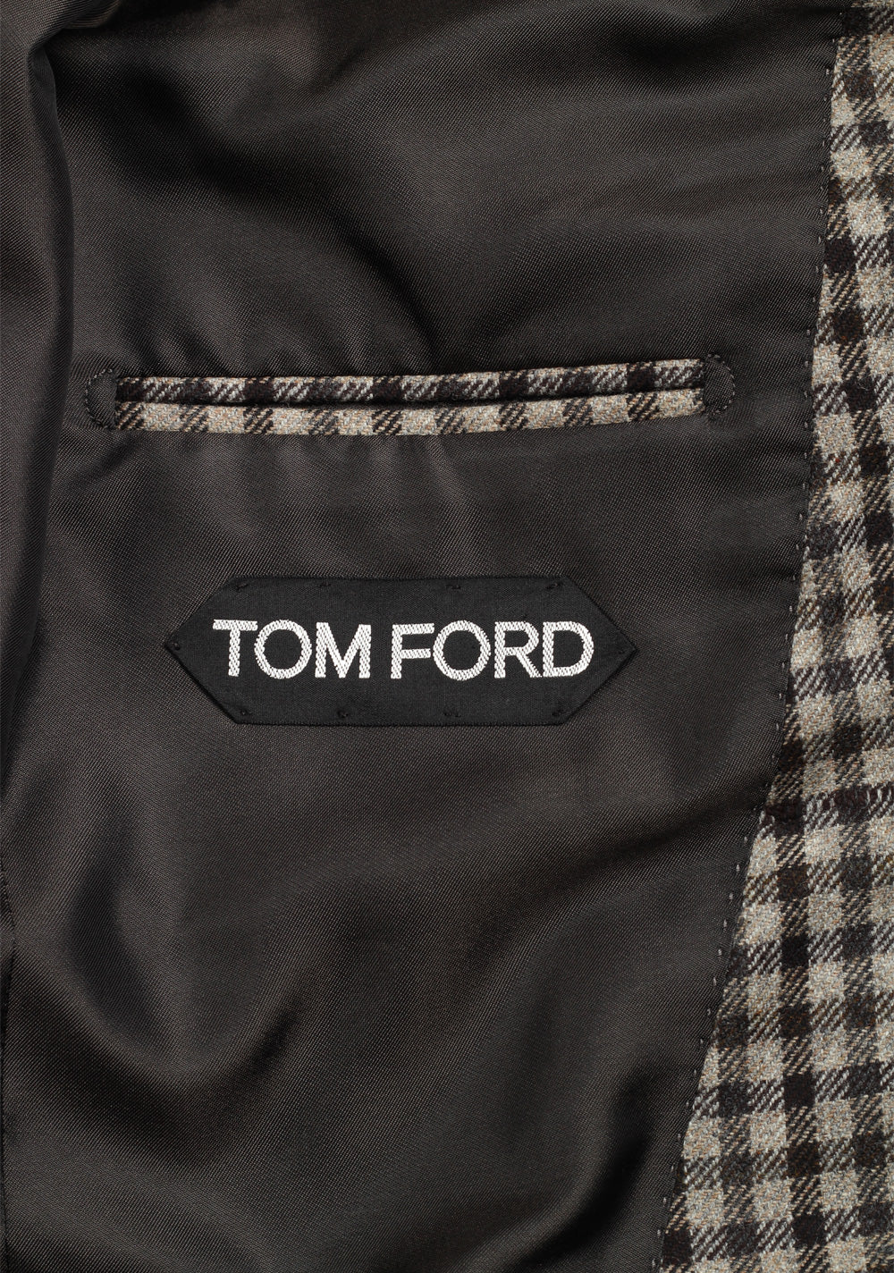 TOM FORD Atticus Light Gray Checked Sport Coat Size 46 / 36R U.S.