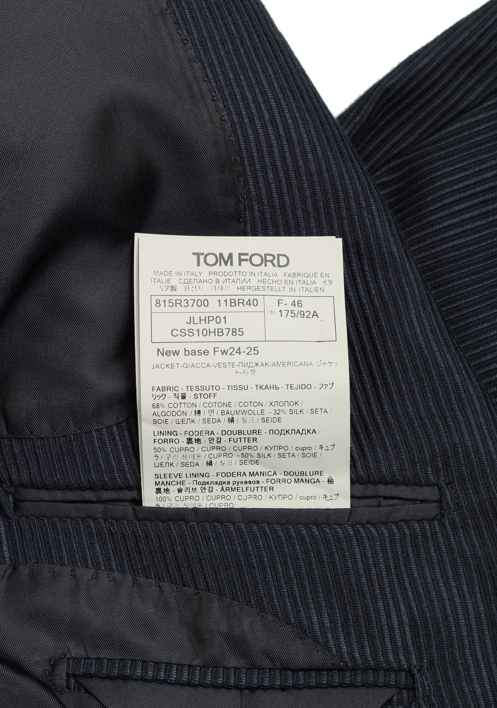 TOM FORD Atticus Blue Striped Sport Coat Size 46 / 36R U.S.