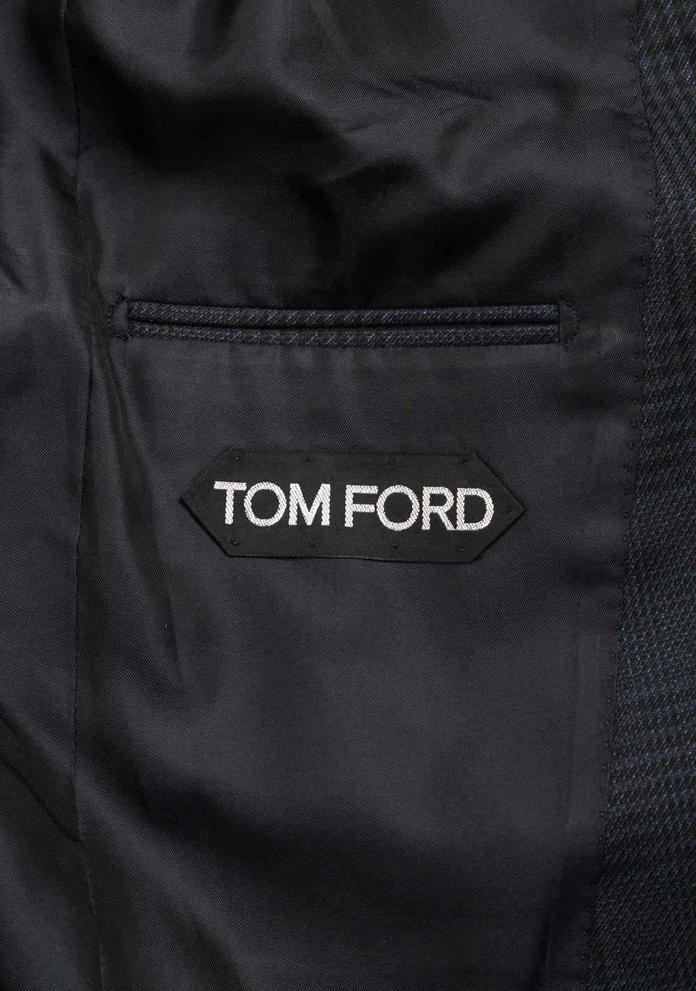 TOM FORD Atticus Black/Blue Checked Sport Coat Size 46 / 36R U.S.