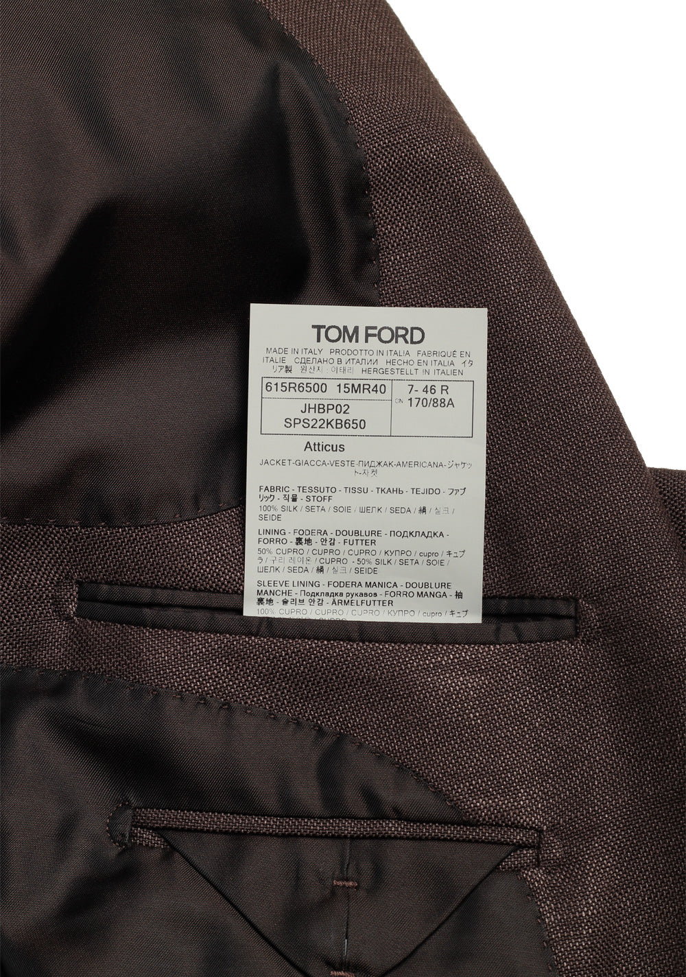 TOM FORD Atticus Brown Double Breasted Suit Size 46 / 36R U.S.