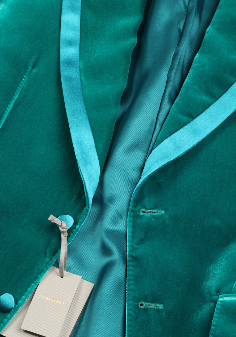 TOM FORD Basic Double Velvet Teal Tuxedo Dinner Jacket