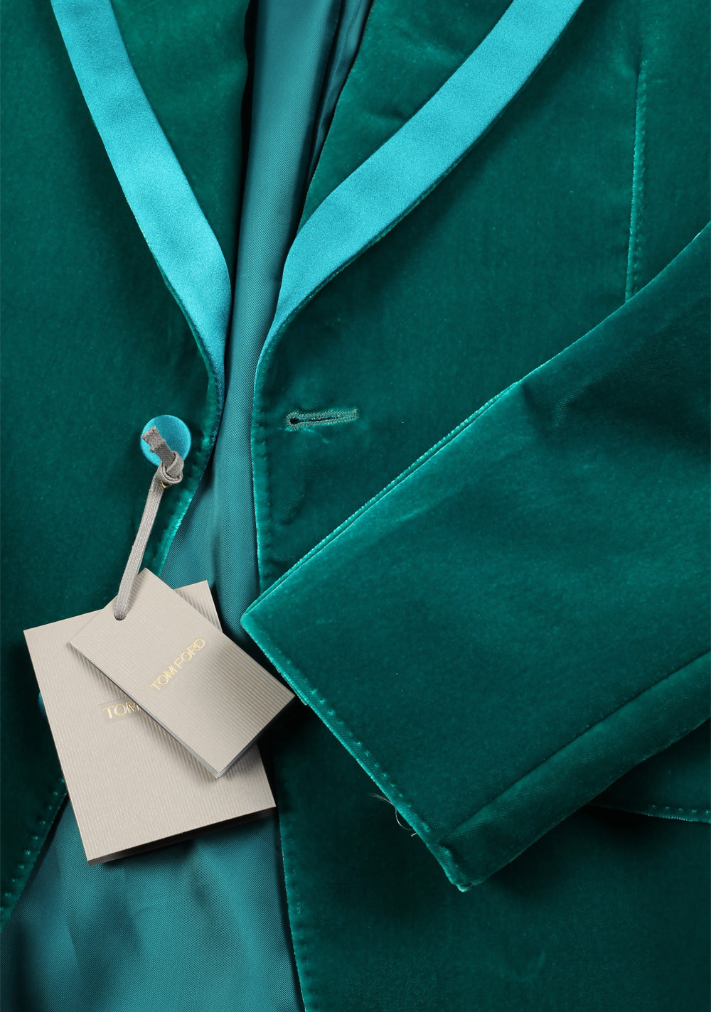 TOM FORD Basic Double Velvet Teal Tuxedo Dinner Jacket
