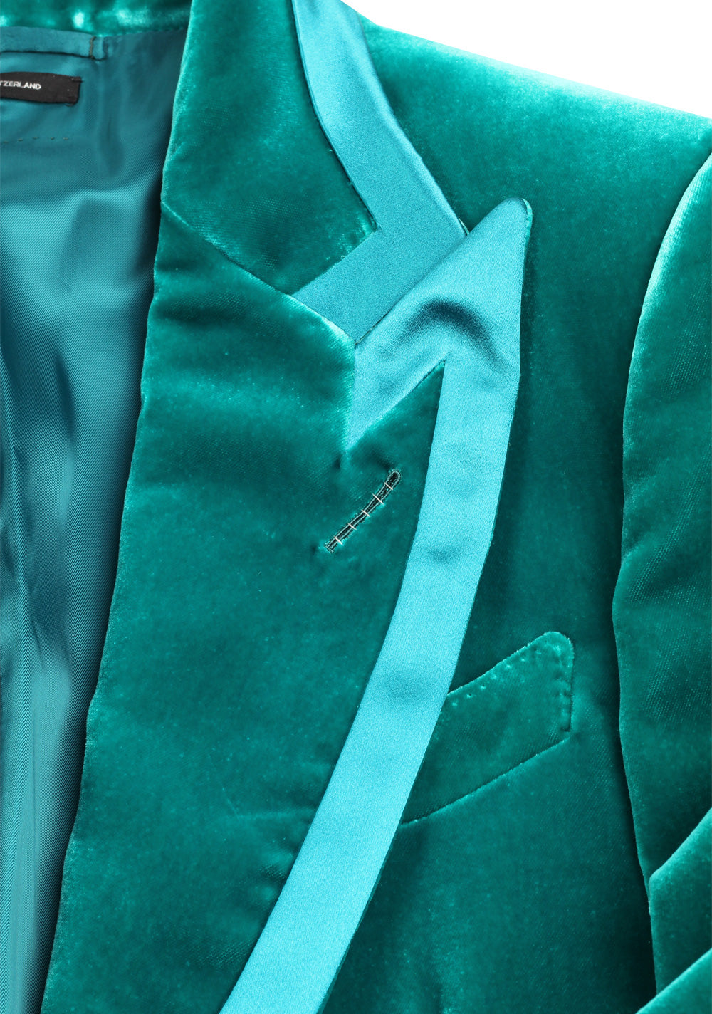 TOM FORD Basic Double Velvet Teal Tuxedo Dinner Jacket