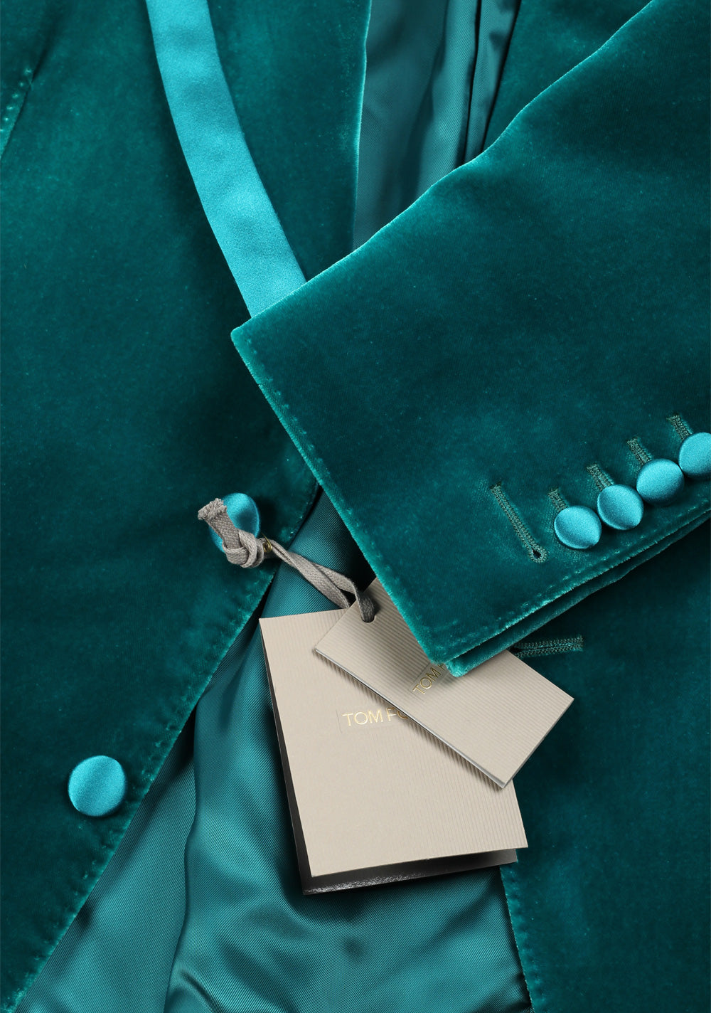 TOM FORD Basic Double Velvet Teal Tuxedo Dinner Jacket