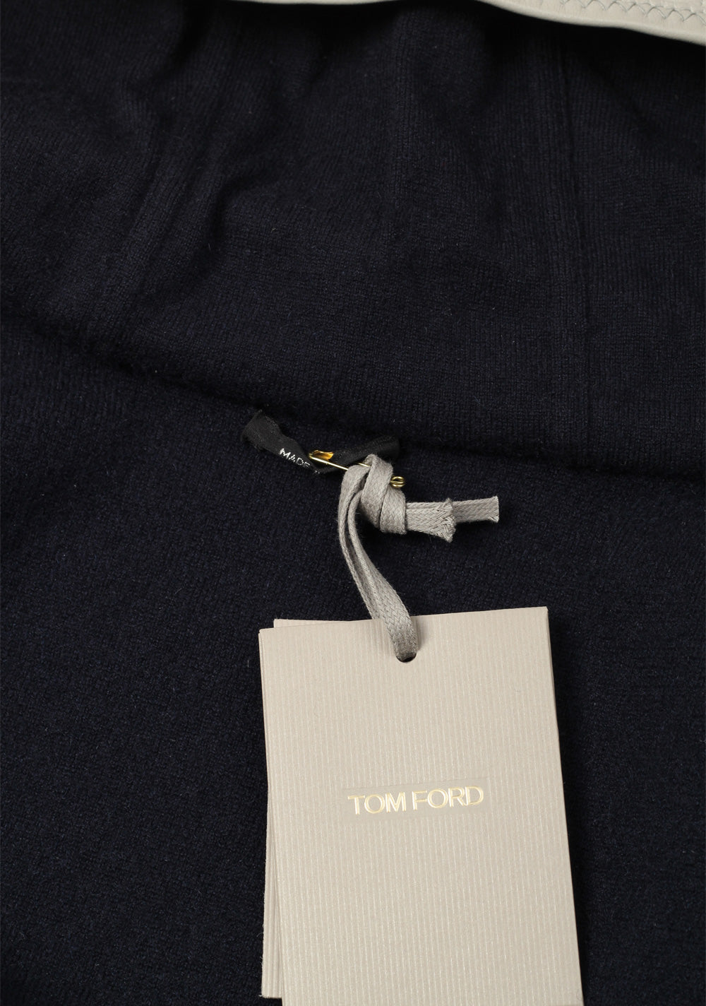 TOM FORD Blue Gray Leather Front Zipper Hoody Size 48 / 38R U.S. In Cashmere Blend