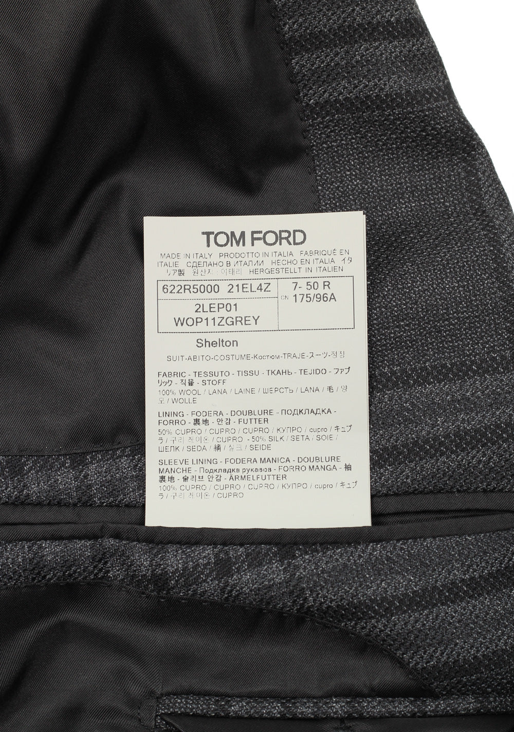 TOM FORD Shelton Wool Checked Gray Suit