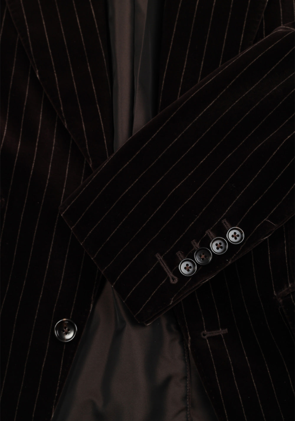 TOM FORD Atticus Brown Striped Suit Size 46 / 36R U.S.