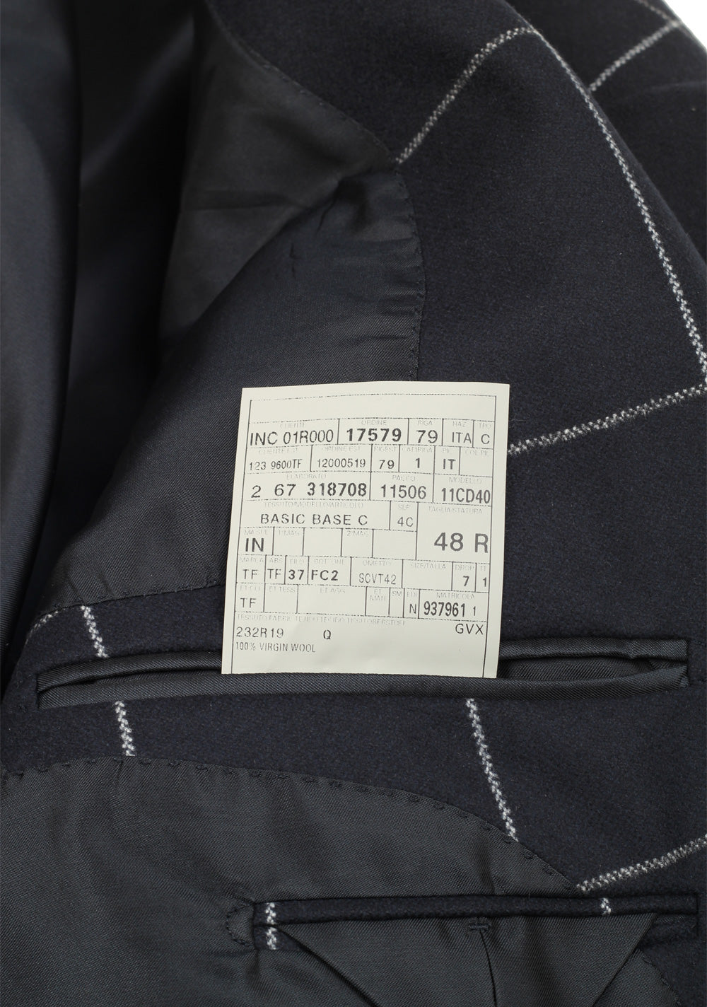 TOM FORD Buckingham Wool Checked Blue Suit Size 48 / 38R U.S.