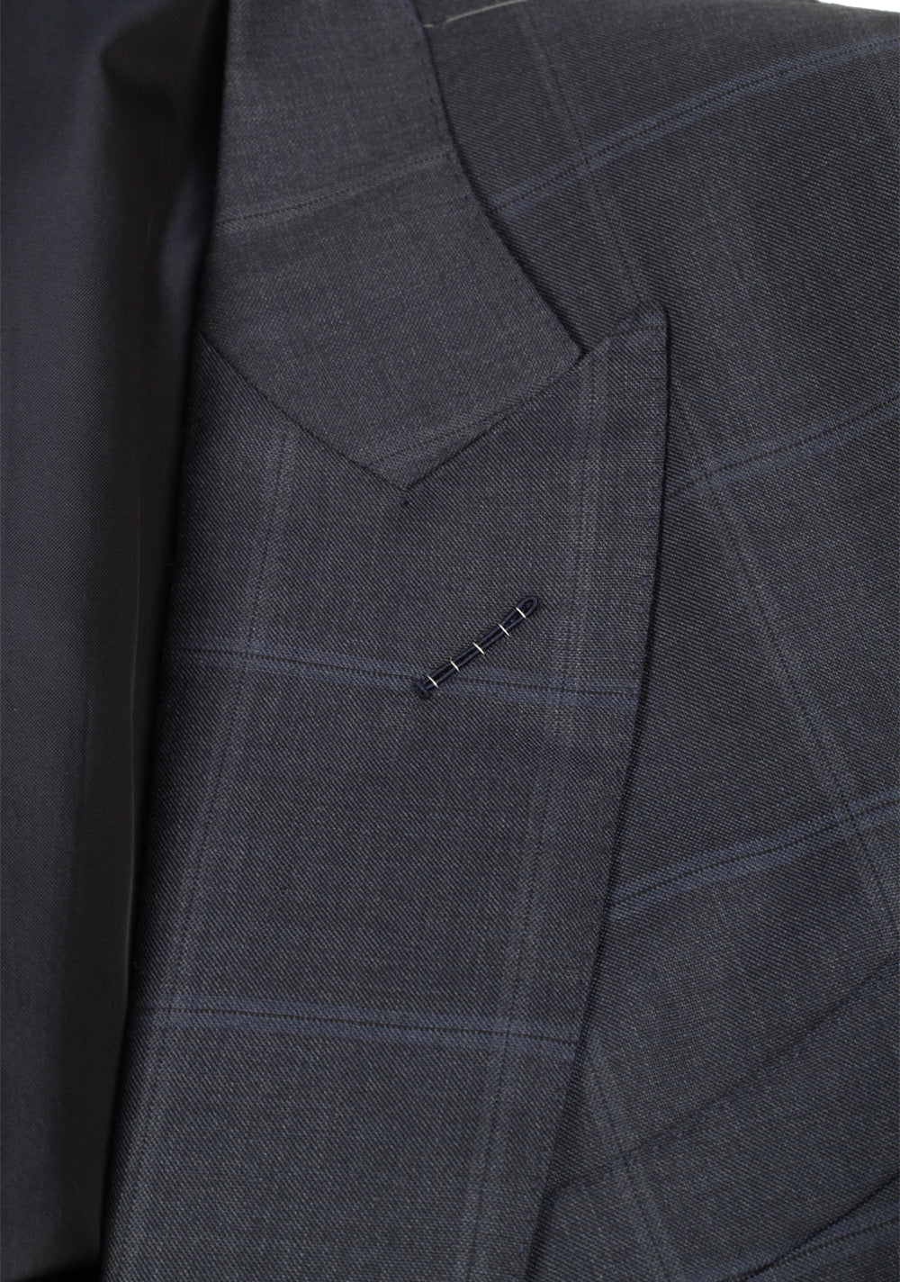 TOM FORD Atticus Wool Checked Blue Suit Size 54 / 44R U.S.