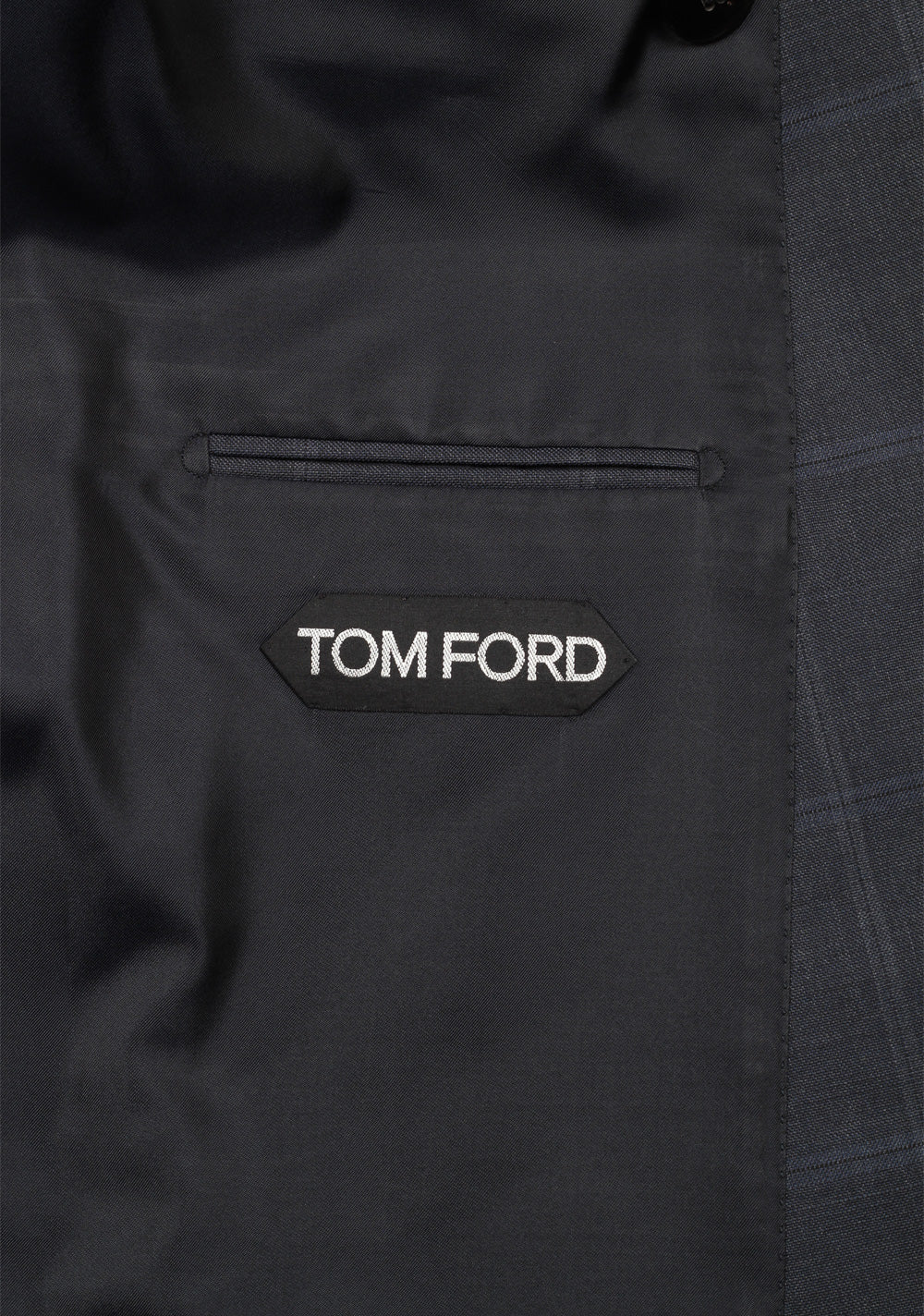TOM FORD Atticus Wool Checked Blue Suit Size 54 / 44R U.S.