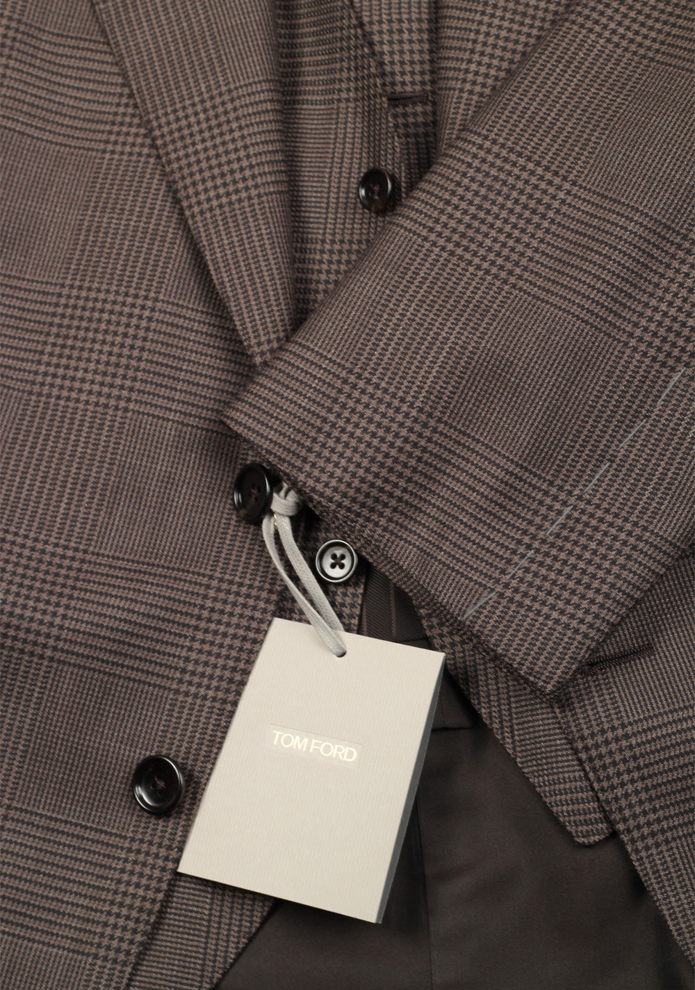 TOM FORD Windsor Brown 3 Piece Checked Suit Size 54S / 44S U.S.