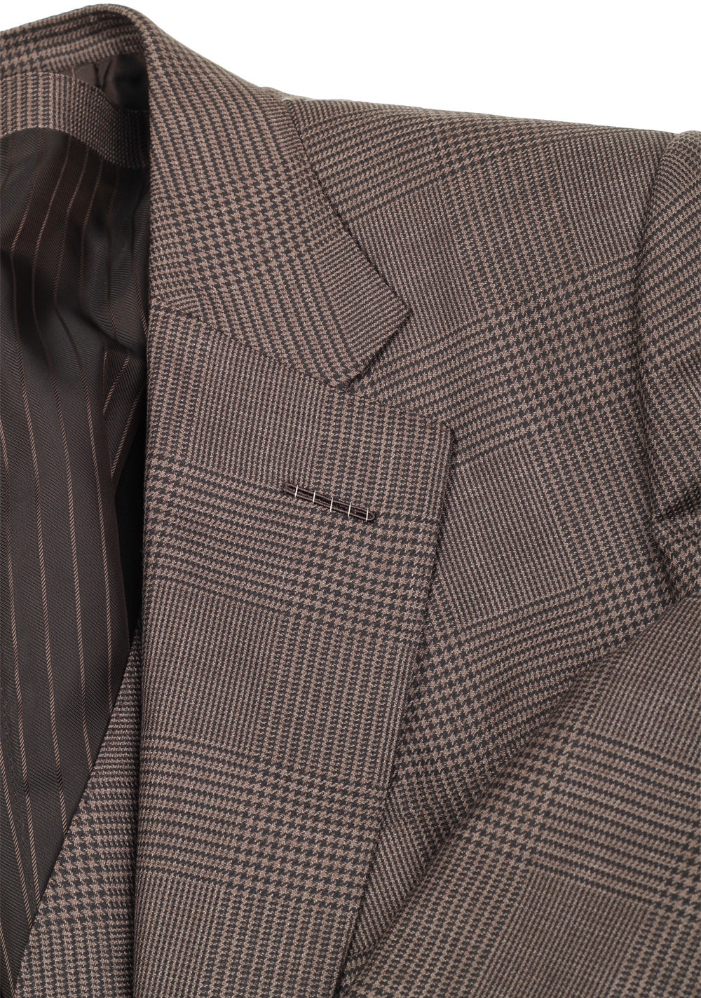 TOM FORD Windsor Brown 3 Piece Checked Suit Size 54S / 44S U.S.