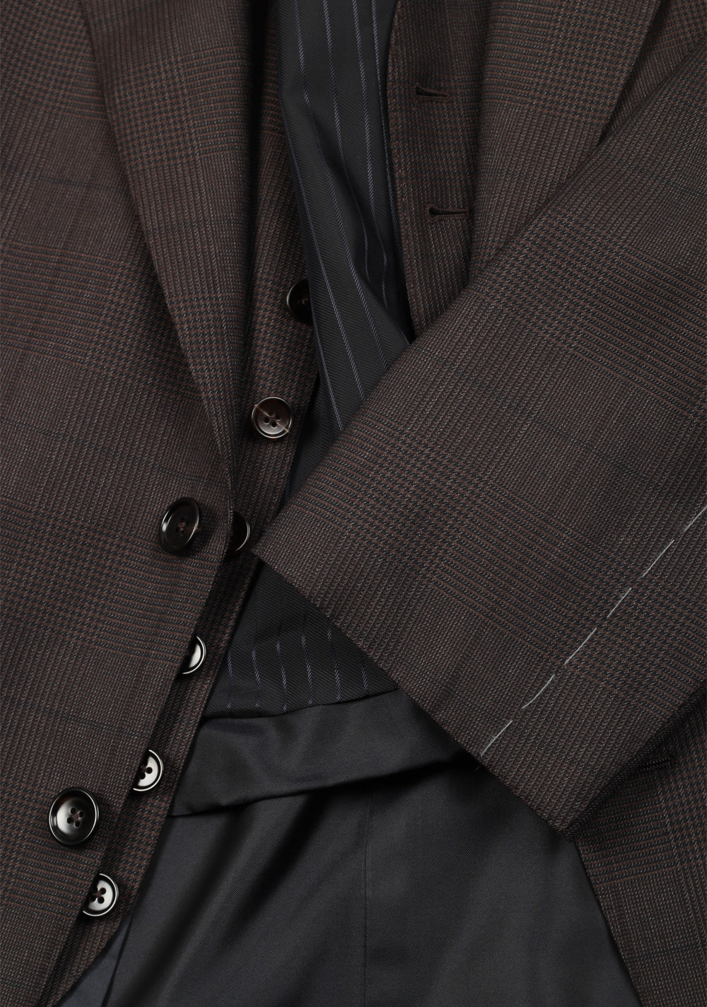 TOM FORD Windsor Brown 3 Piece Checked Suit Size 54S / 44S U.S.