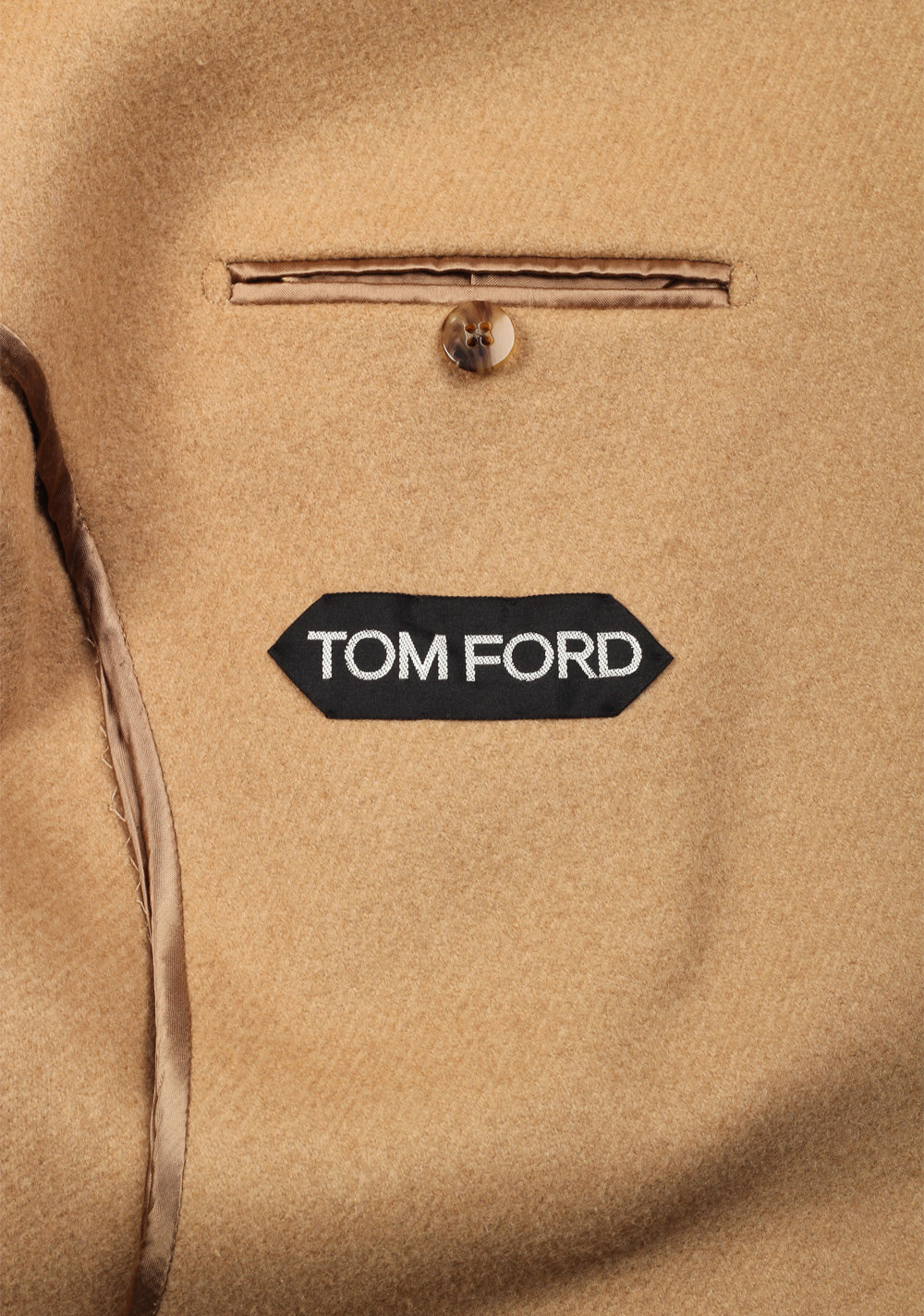 TOM FORD Camel Double Breasted Coat 58 / 48R U.S. in Camel Wool