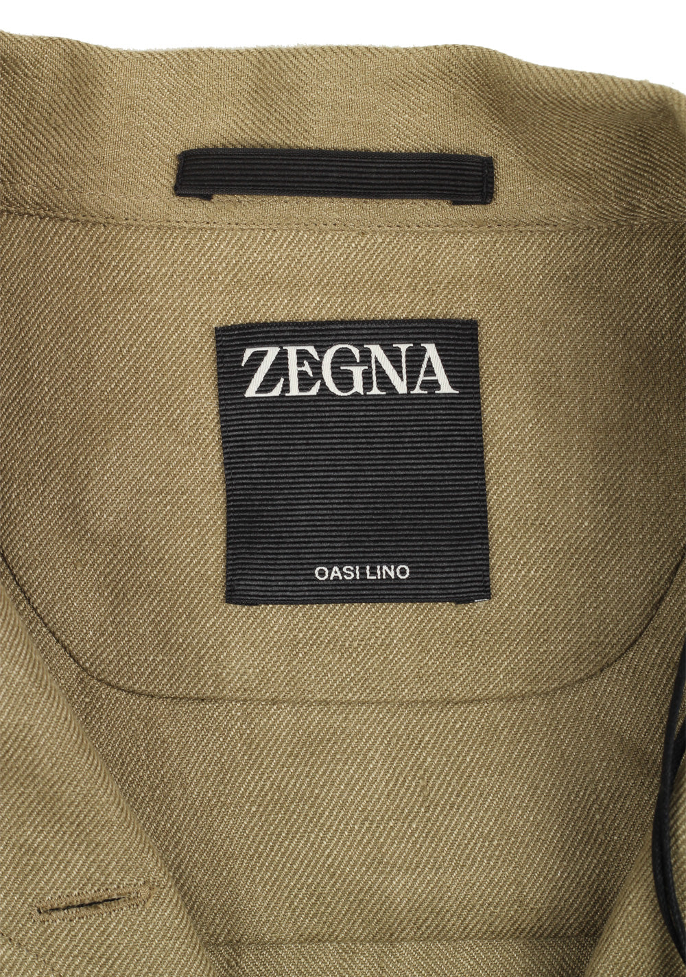 ZEGNA Oasi Lino Olive Green Overshirt