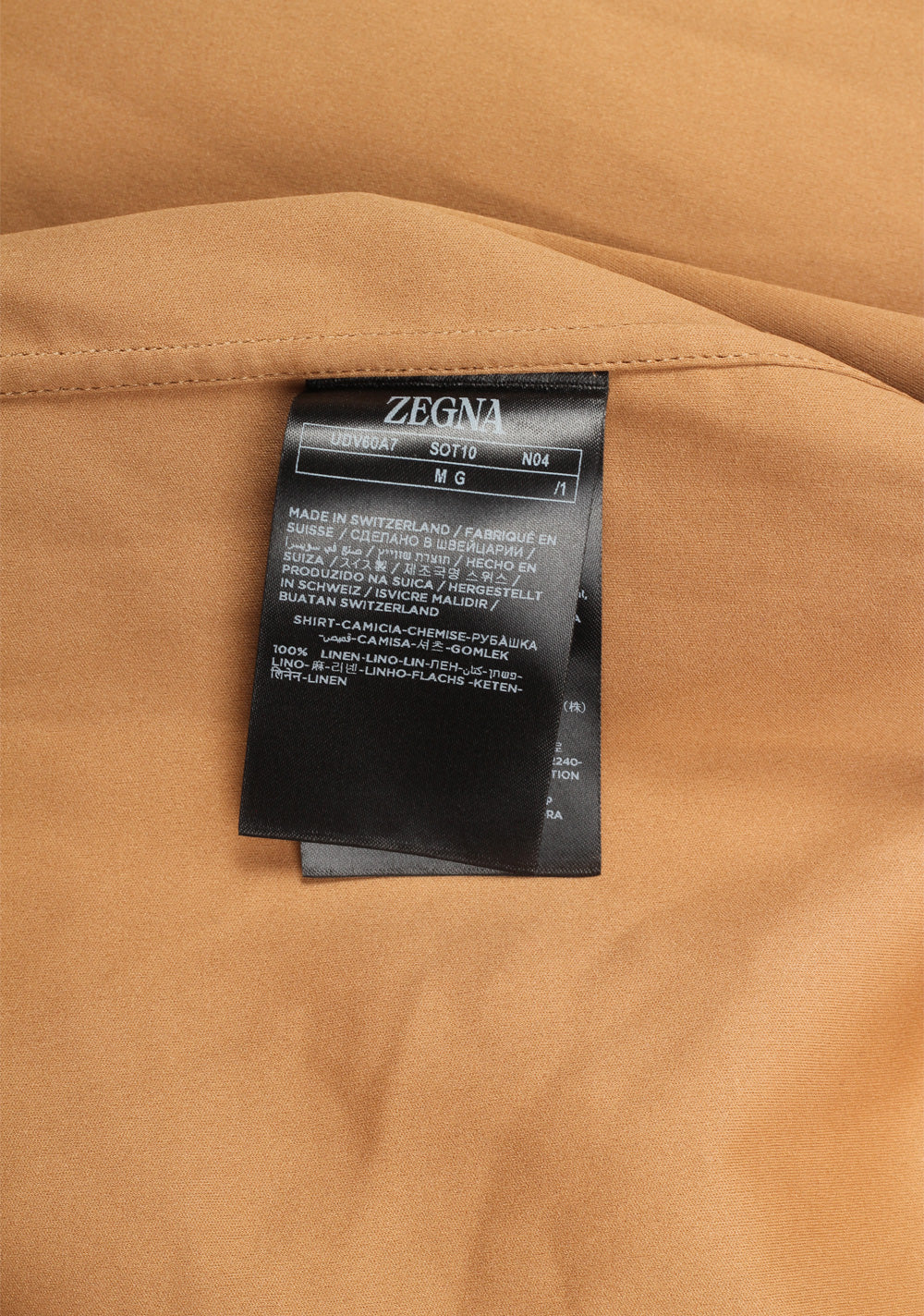 ZEGNA Oasi Lino Camel Overshirt
