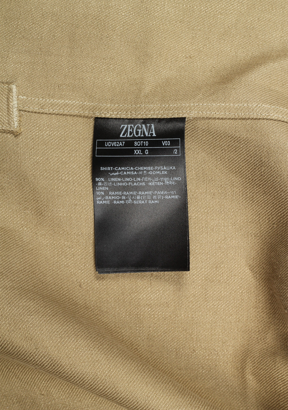 ZEGNA Oasi Lino Olive Green Overshirt (Blue Flower)