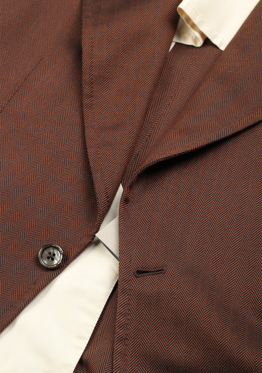 TOM FORD Wetherby Brown Silk Suit Size 48 / 38R U.S. In Silk Base T