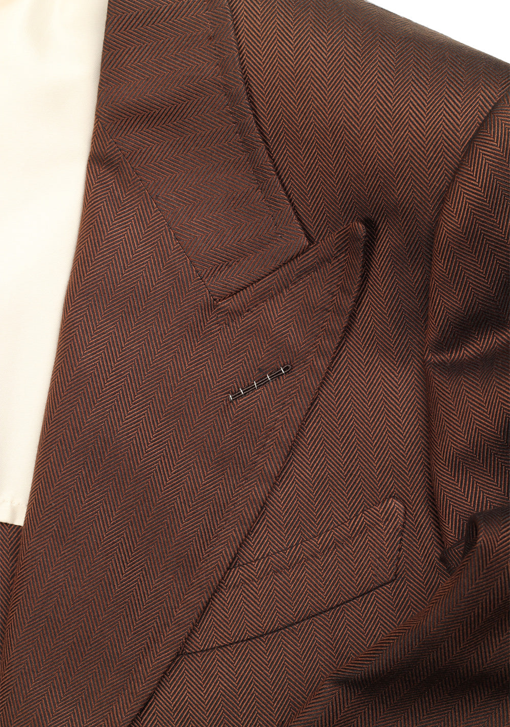 TOM FORD Wetherby Brown Silk Suit Size 48 / 38R U.S. In Silk Base T