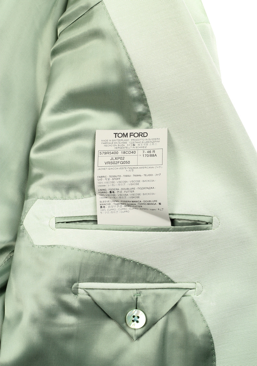 TOM FORD Dyllan Green Double Breasted Sport Coat Size 46 / 36R U.S.