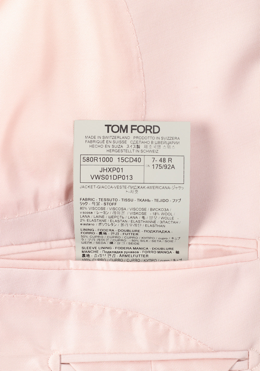 TOM FORD Cooper Double Breasted Pink Sport Coat Size 48 / 38R U.S.