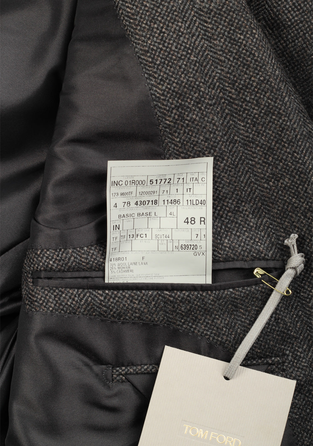 TOM FORD Mountbatten Gray Double Breasted Sport Coat Size 48 / 38R U.S. Base L