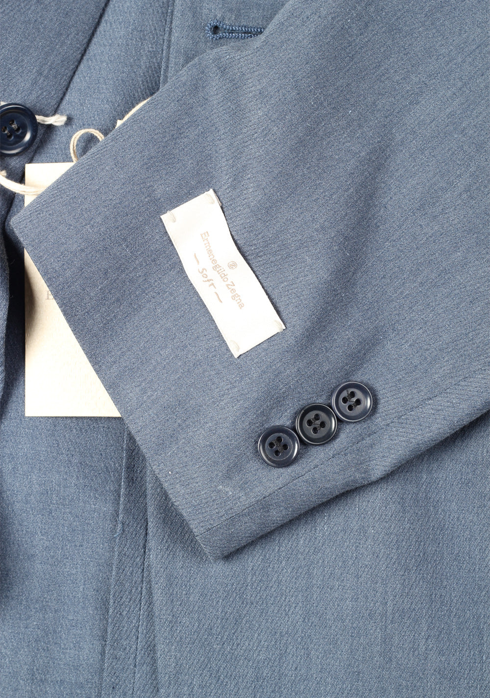 ZEGNA Blue Striped Suit Size 54 / 44R U.S.