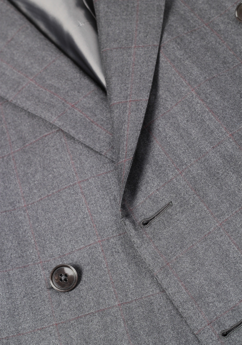 ZEGNA Double Breasted Gray Checked Suit in Wool Size 52 / 42R U.S.