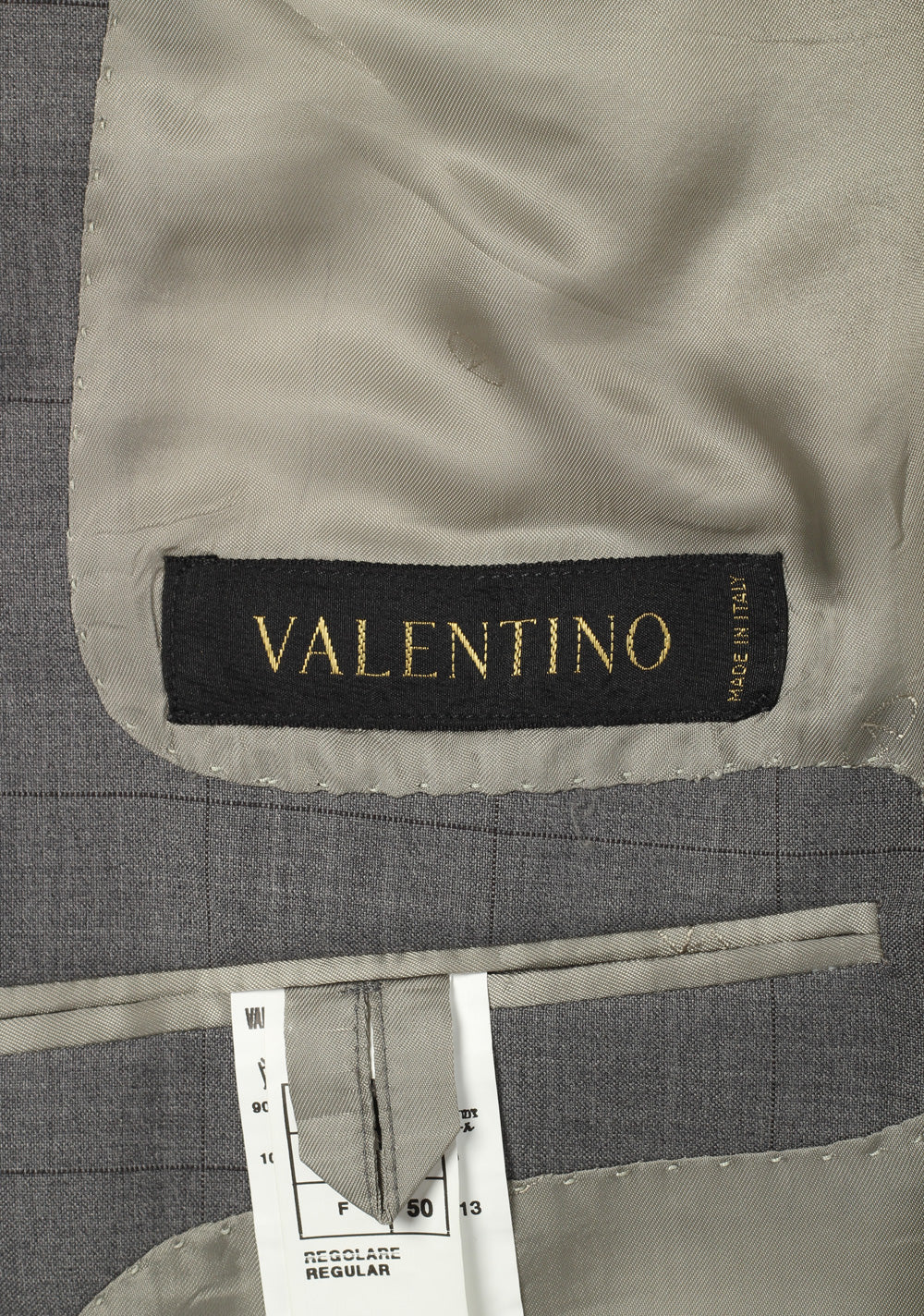 Valentino Gray Checked Suit Size 50 / 40R U.S.