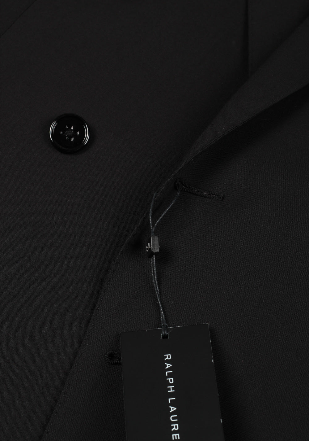 Ralph Lauren Double Breasted Black Suit Size In Wool