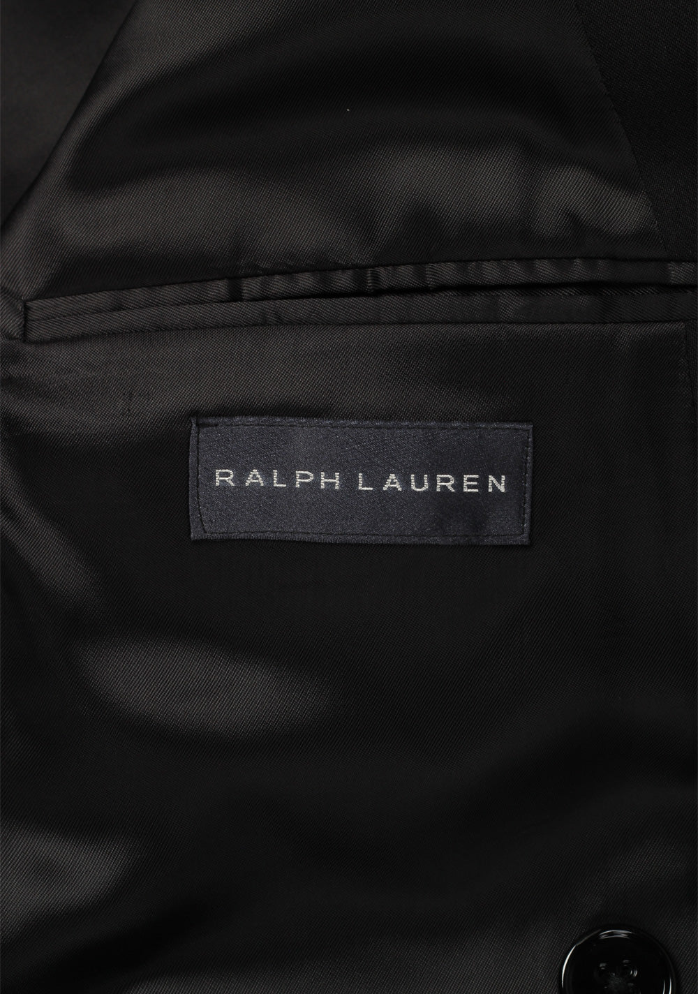 Ralph Lauren Double Breasted Black Suit Size In Wool