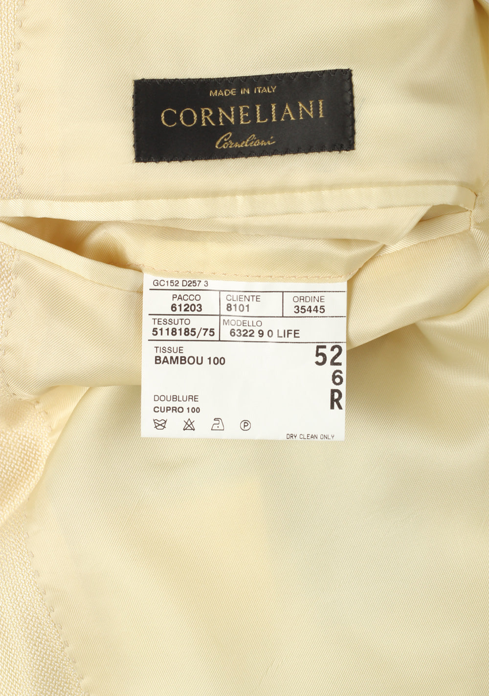 Corneliani Vanilla Sport Coat Size 52 / 42R U.S. in bamboo