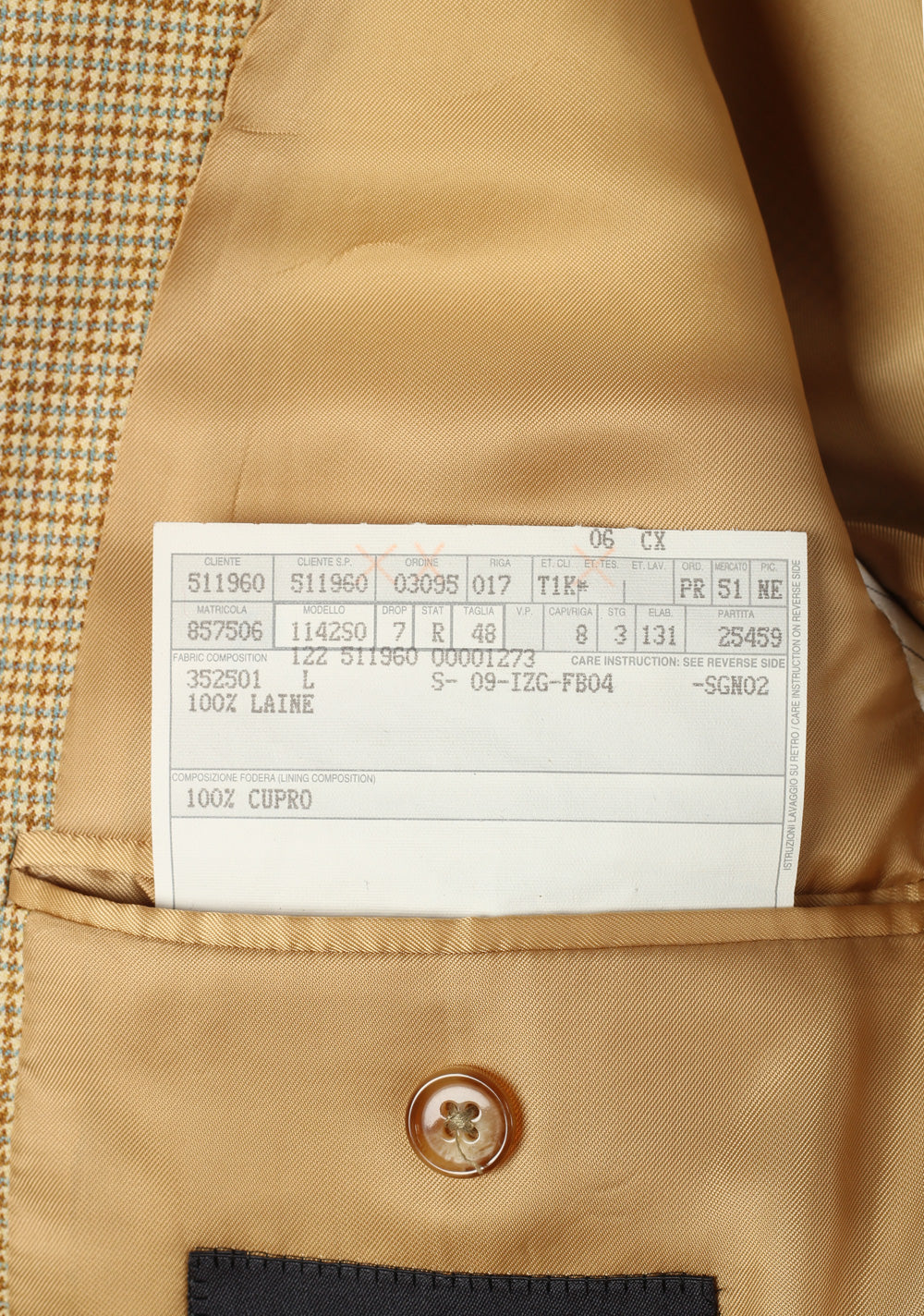 ZEGNA Trofeo Checked Beige Sport Coat Size 48 / 38R U.S.