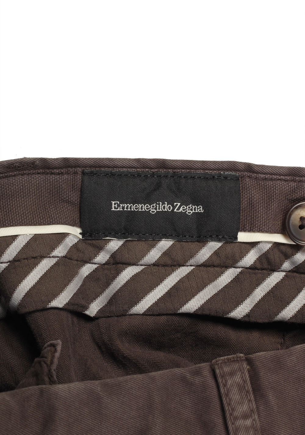 ZEGNA Brown Cotton Trousers Size 50 / 34 U.S.