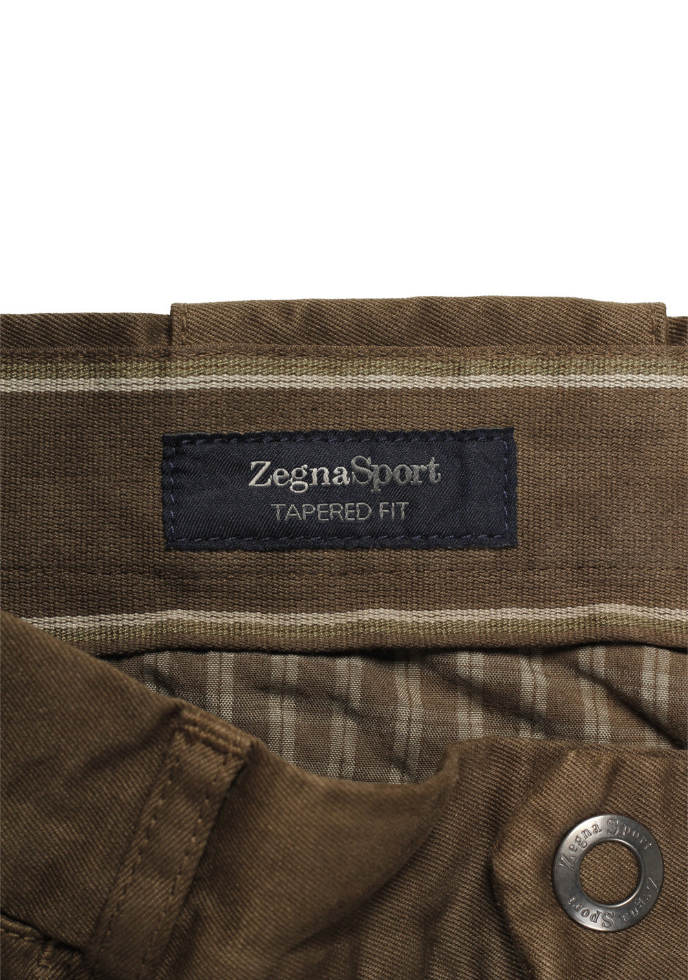 ZEGNA Greenish Brown Cotton Trousers Size 56 / 40 U.S.