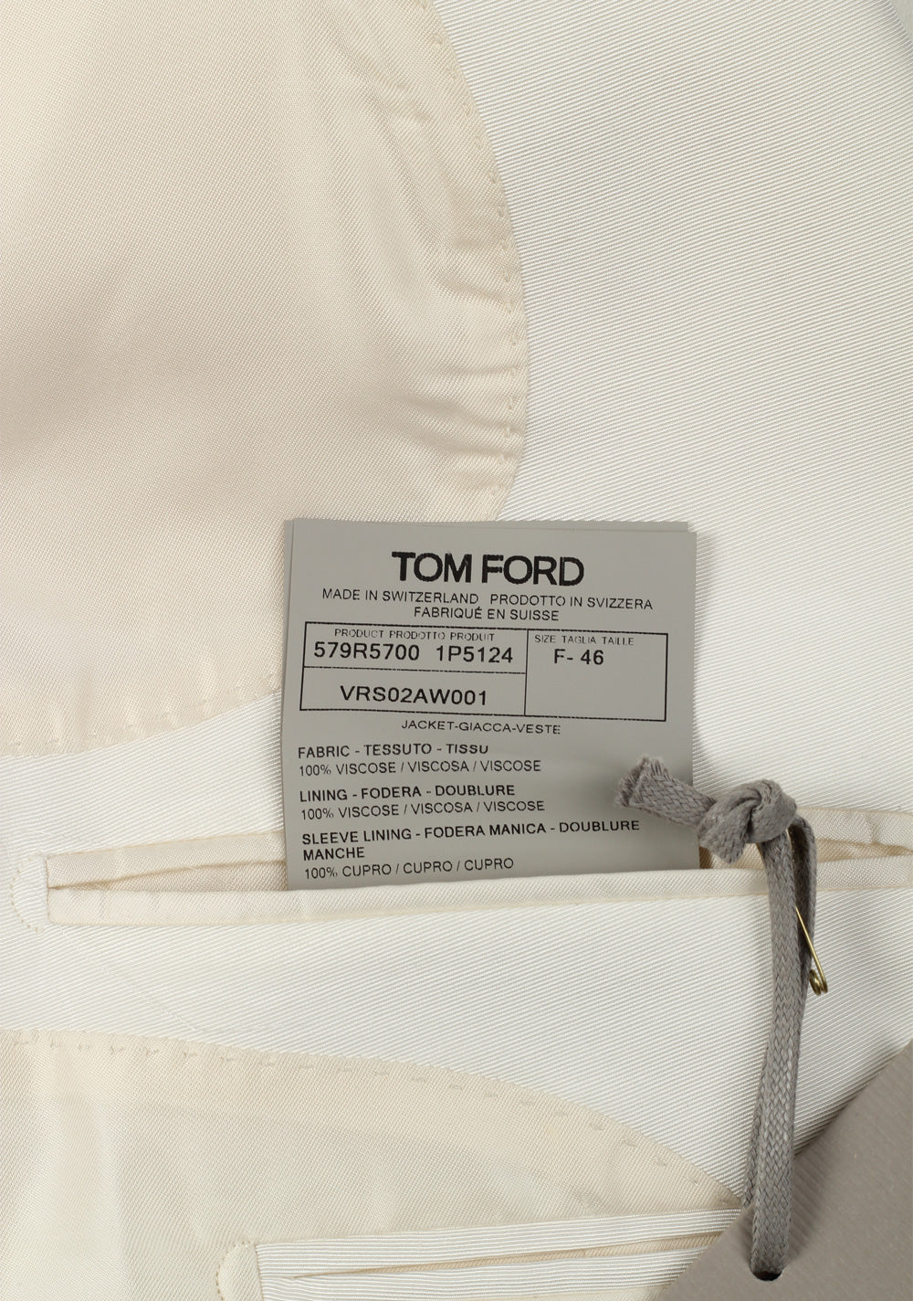 TOM FORD Atticus White Sport Coat Size 46 / 36S U.S.