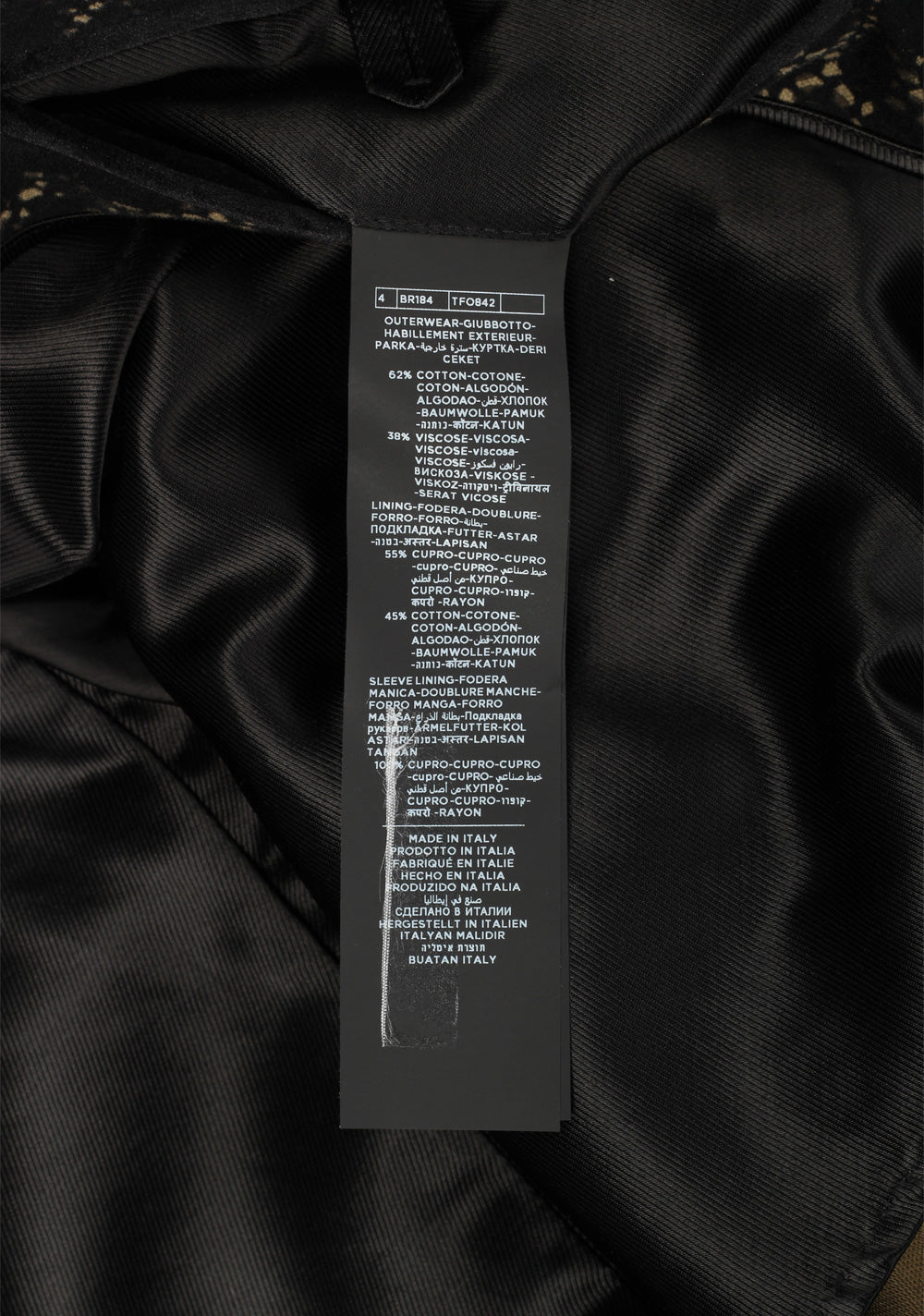TOM FORD Black Patterned Coat Size 48 / 38R U.S. Outerwear