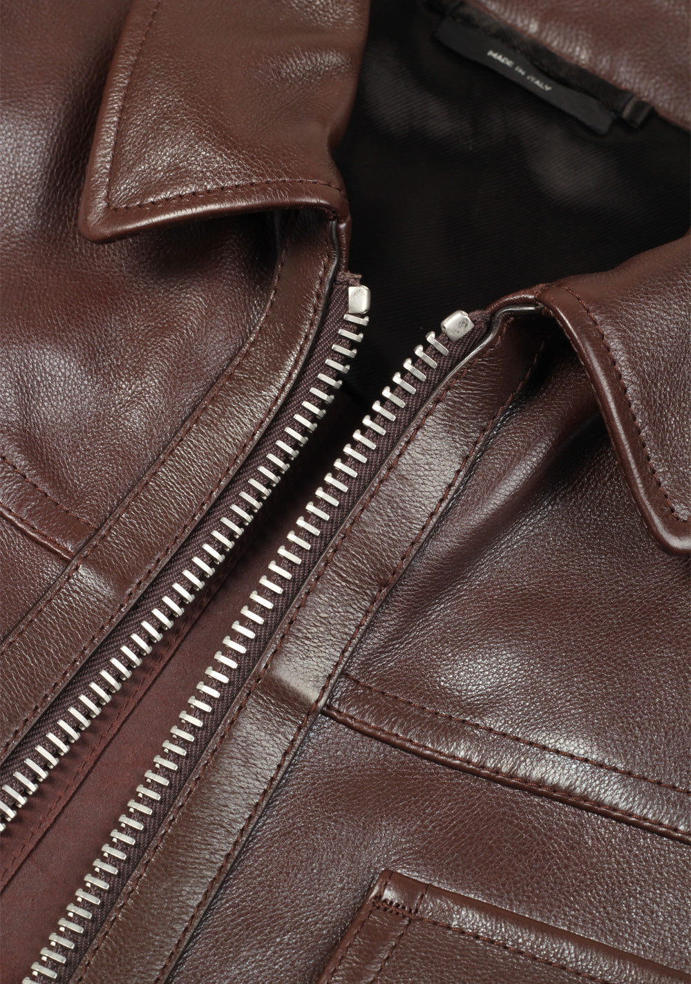 TOM FORD Brown Leather Jacket Coat Size 48 / 38R U.S. Outerwear