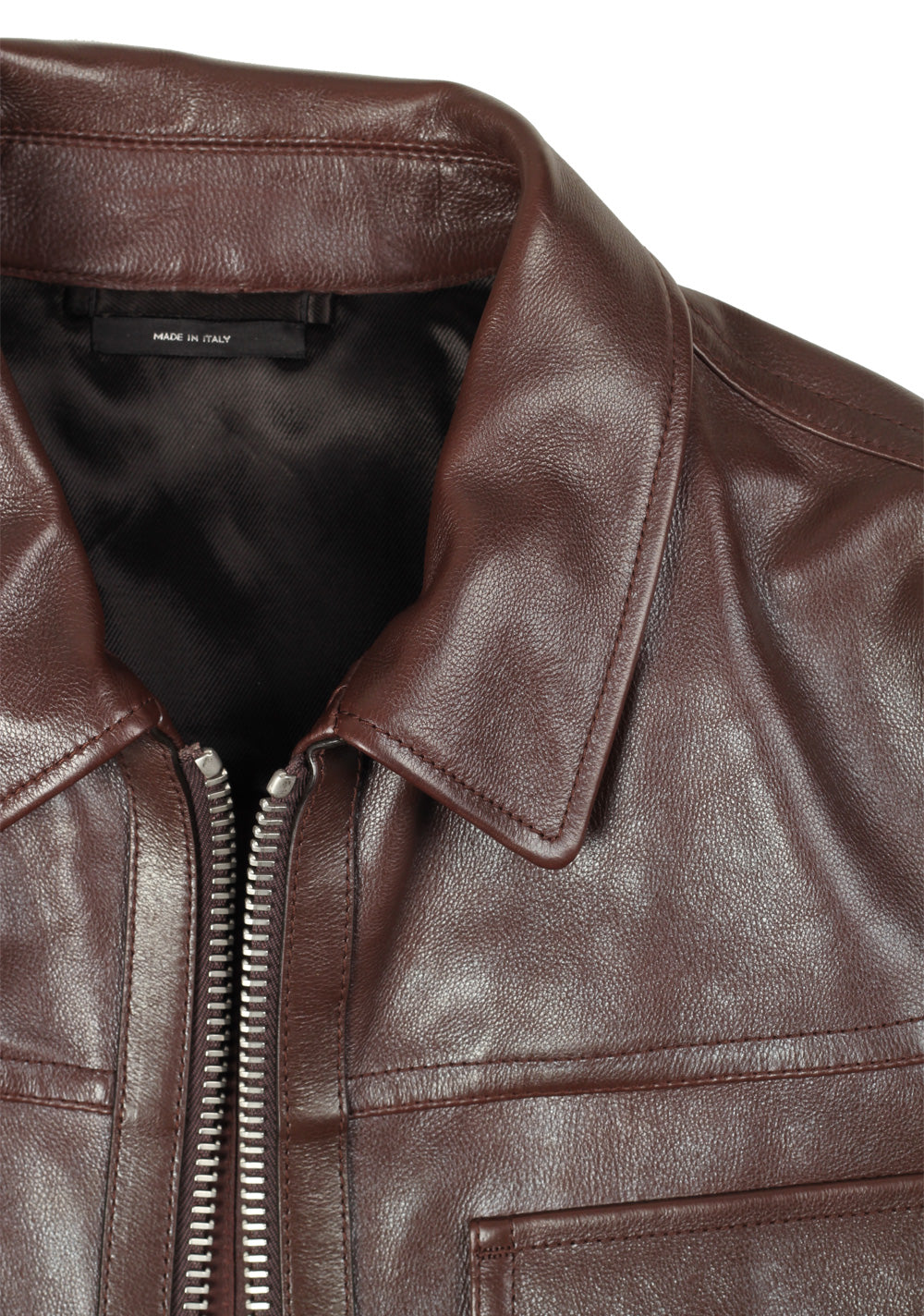 TOM FORD Brown Leather Jacket Coat Size 48 / 38R U.S. Outerwear