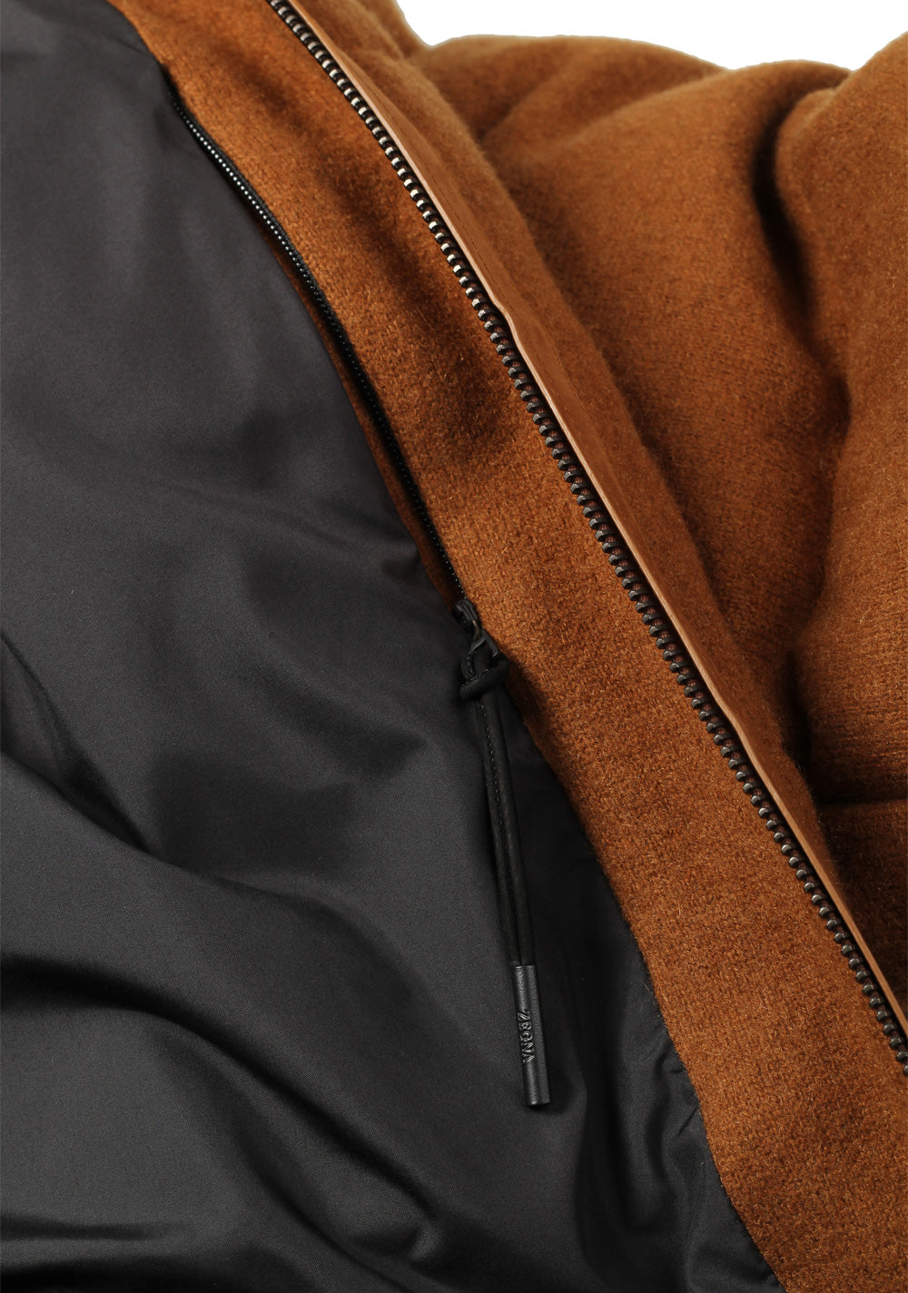 ZEGNA Oasi Cashmere Brown Padded Bomber Jacket Outerwear